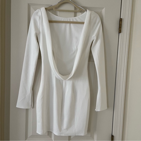 Katie May Glisten Backless Long Sleeve Dress Ivory White Small NWT Made in  USA - mordernwear.com